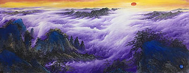 Chinese Mountains Painting,70cm x 180cm,1387009-x