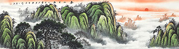 Chinese Mountains Painting,48cm x 176cm,cch11150001-x