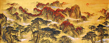 Chinese Mountains Painting,70cm x 180cm,hxx11086001-x
