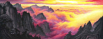 Chinese Mountains Painting,70cm x 180cm,lh11083006-x