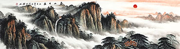 Chinese Mountains Painting,46cm x 180cm,lyj11148004-x