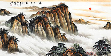 Chinese Mountains Painting,68cm x 136cm,lyj11148005-x