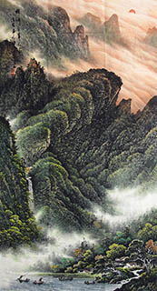 Chinese Mountains Painting,96cm x 180cm,lzj11146004-x