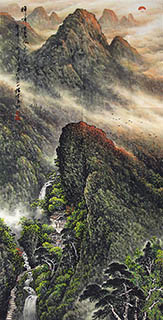 Chinese Mountains Painting,68cm x 136cm,lzj11146005-x