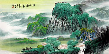 Chinese Mountains Painting,69cm x 138cm,qhy11153001-x
