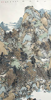 Chinese Mountains Painting,68cm x 136cm,qks11147002-x