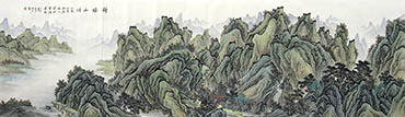 Chinese Mountains Painting,97cm x 358cm,qmf11151001-x