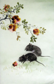 Chinese Mouse Painting,43cm x 65cm,4349004-x