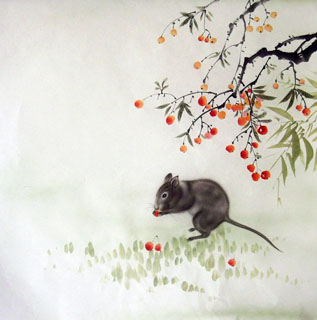 Chinese Mouse Painting,66cm x 66cm,4349008-x