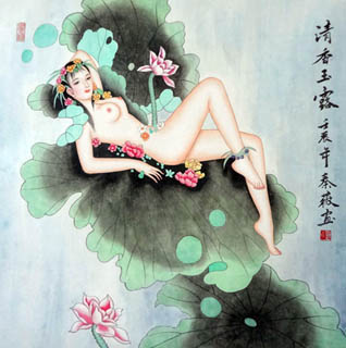Chinese Nude Girl Painting,69cm x 69cm,3527001-x