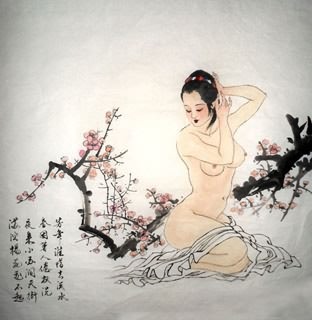 Chinese Nude Girl Painting,69cm x 69cm,3719019-x