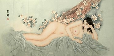 Chinese Nude Girl Painting,66cm x 136cm,3726004-x