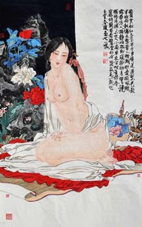 Chinese Nude Girl Painting,69cm x 46cm,3776030-x
