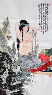 Chinese Nude Girl Painting,69cm x 46cm,3776032-x