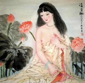 Chinese Nude Girl Painting,69cm x 69cm,3778010-x
