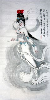 Chinese Nude Girl Painting,66cm x 136cm,3783008-x