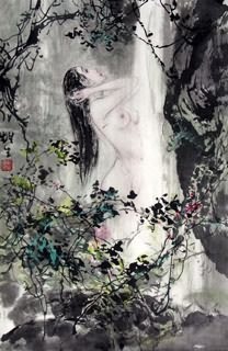 Chinese Nude Girl Painting,69cm x 46cm,3798017-x