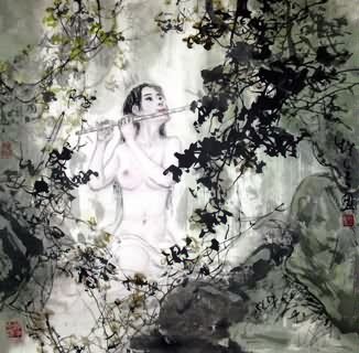 Chinese Nude Girl Painting,69cm x 69cm,3798019-x