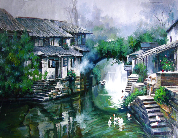 Landscape Oil Painting,80cm x 100cm(31〃 x 39〃),6161005-z