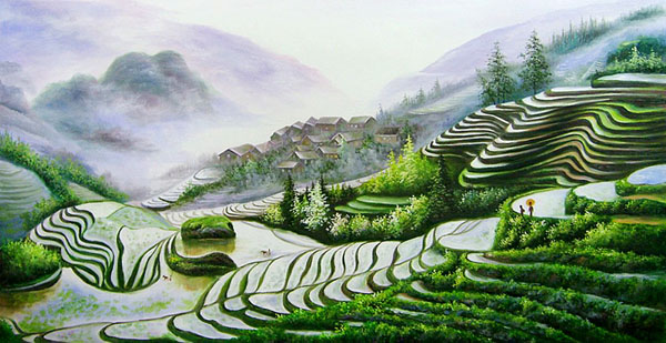 Landscape Oil Painting,60cm x 120cm(24〃 x 48〃),6165003-z