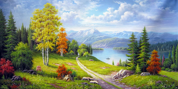 Landscape Oil Painting,60cm x 120cm(24〃 x 48〃),6165004-z
