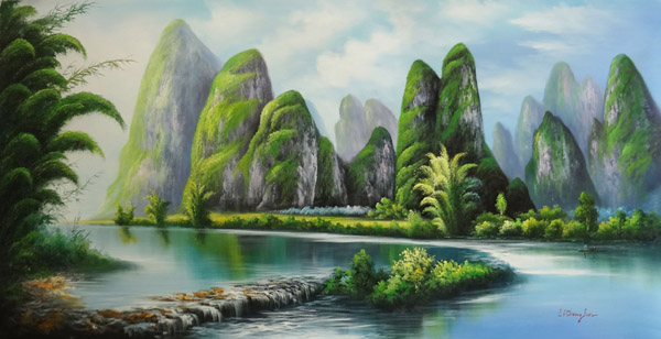 Landscape Oil Painting,60cm x 120cm(24〃 x 48〃),6165007-z