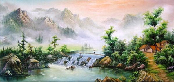 Landscape Oil Painting,50cm x 100cm(19〃 x 39〃),6168006-z