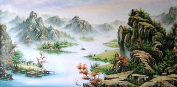 Landscape Oil Painting,50cm x 100cm(19〃 x 39〃),6168007-z