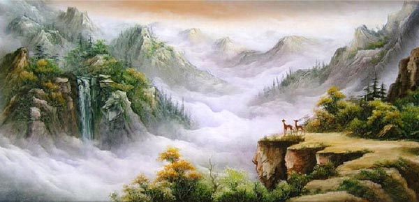Landscape Oil Painting,50cm x 100cm(19〃 x 39〃),6168010-z