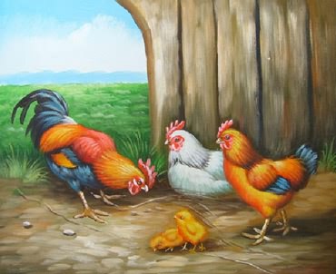 Animal Oil Painting,20cm x 25cm,6472001-x