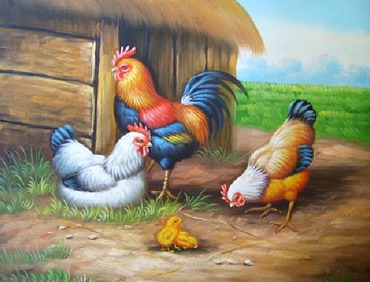 Animal Oil Painting,50cm x 80cm,6458005-x