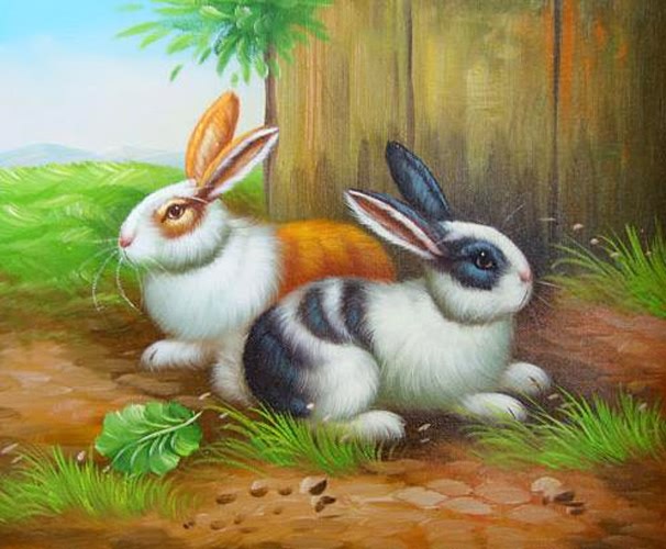 Animal Oil Painting,20cm x 25cm(8〃 x 10〃),6472010-z
