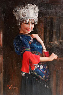 Portrait Oil Painting,60cm x 90cm,lbs6381002-x