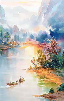 Landscape Oil Painting,50cm x 100cm,6168006-x