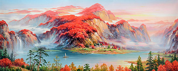 Landscape Oil Painting,135cm x 265cm(53〃 x 104〃),llm6172003-z