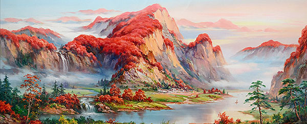 Landscape Oil Painting,80cm x 160cm(31〃 x 63〃),llm6172005-z