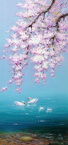 Floral Oil Painting,60cm x 120cm(24〃 x 48〃),lxs6278011-z