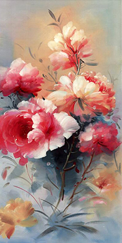 Floral Oil Painting,70cm x 140cm(27〃 x 55〃),lxs6278019-z