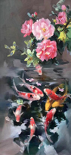 Floral Oil Painting,80cm x 160cm(31〃 x 63〃),lxs6278023-z