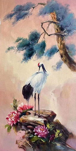Floral Oil Painting,60cm x 120cm(24〃 x 48〃),lys6282003-z