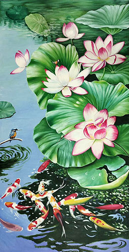 Floral Oil Painting,60cm x 120cm(24〃 x 48〃),lys6282007-z
