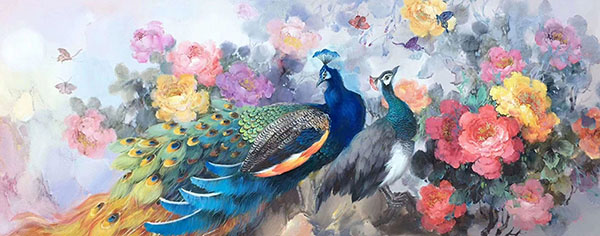 Floral Oil Painting,80cm x 160cm(31〃 x 63〃),lys6282009-z