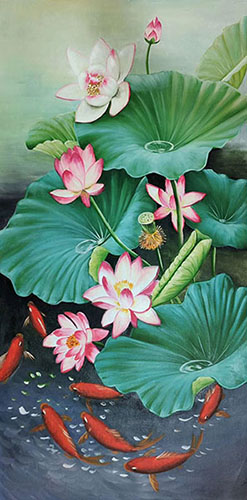 Floral Oil Painting,60cm x 120cm(24〃 x 48〃),lys6282018-z