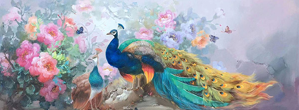 Floral Oil Painting,80cm x 160cm(31〃 x 63〃),lys6282020-z