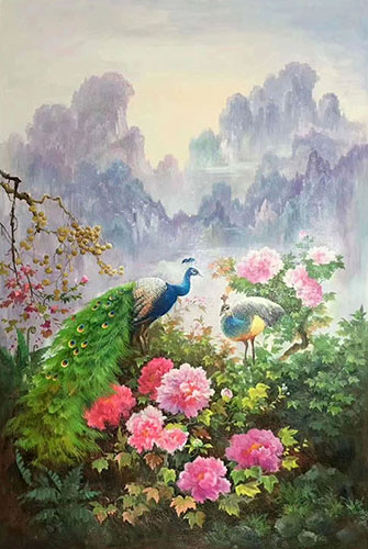Floral Oil Painting,60cm x 120cm(24〃 x 48〃),lys6282022-z