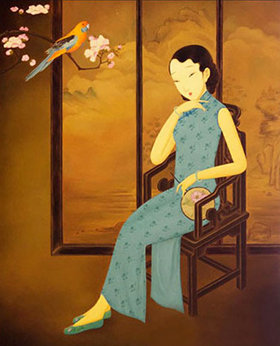Portrait Oil Painting,70cm x 85cm(27〃 x 33〃),qsh6371009-z