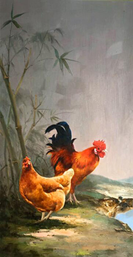 Animal Oil Painting,50cm x 80cm(19〃 x 31〃),wyh6485003-z