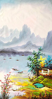 Landscape Oil Painting,100cm x 202cm,xb6170005-x
