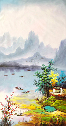 Landscape Oil Painting,100cm x 202cm(39〃 x 80〃),xb6170005-z