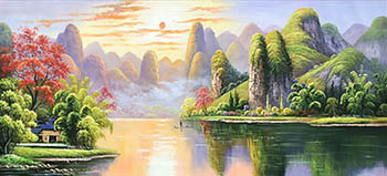 Landscape Oil Painting,70cm x 140cm,xb6170007-x